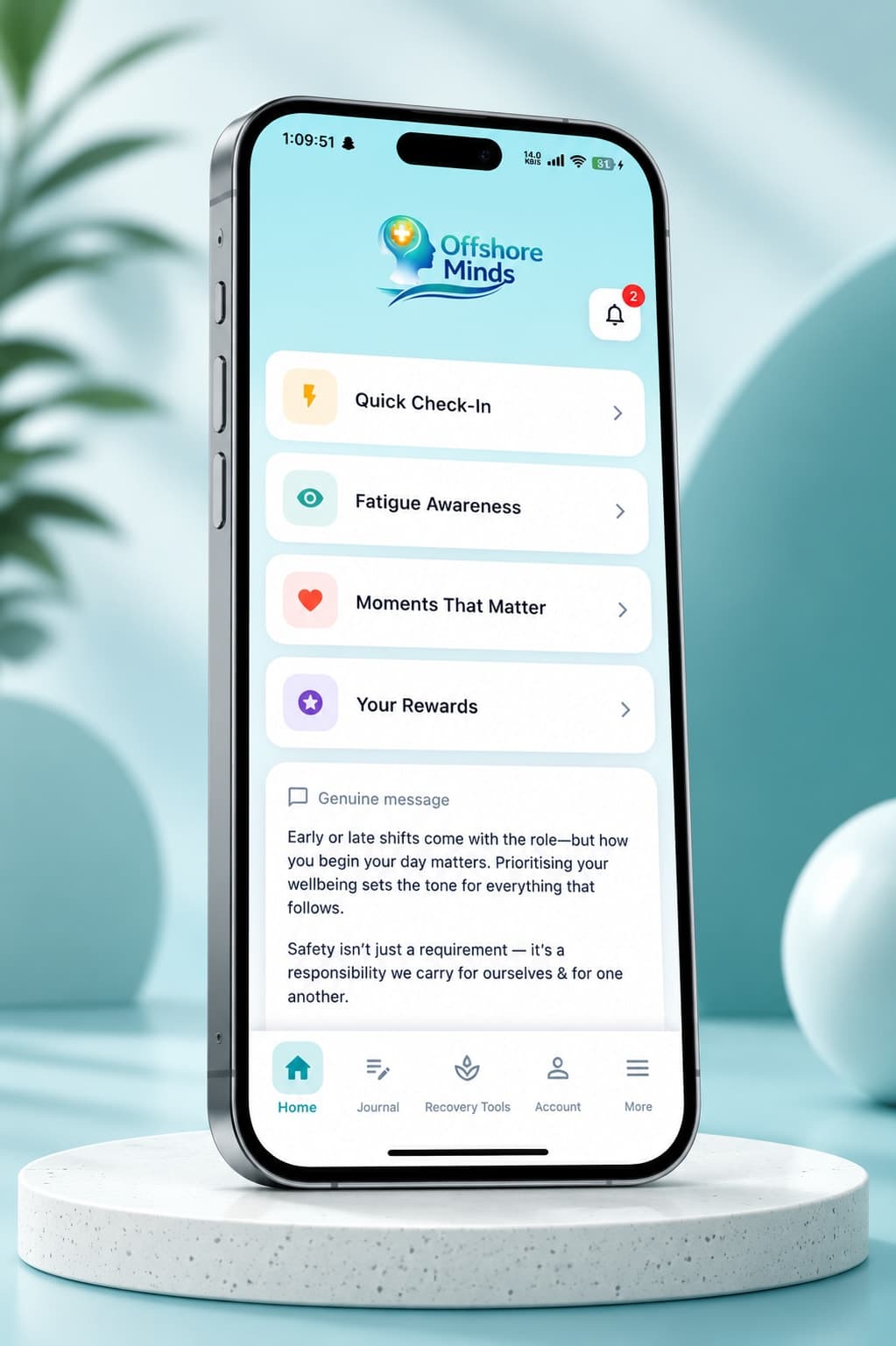 Account and settings, including the offline behaviour the app depends on